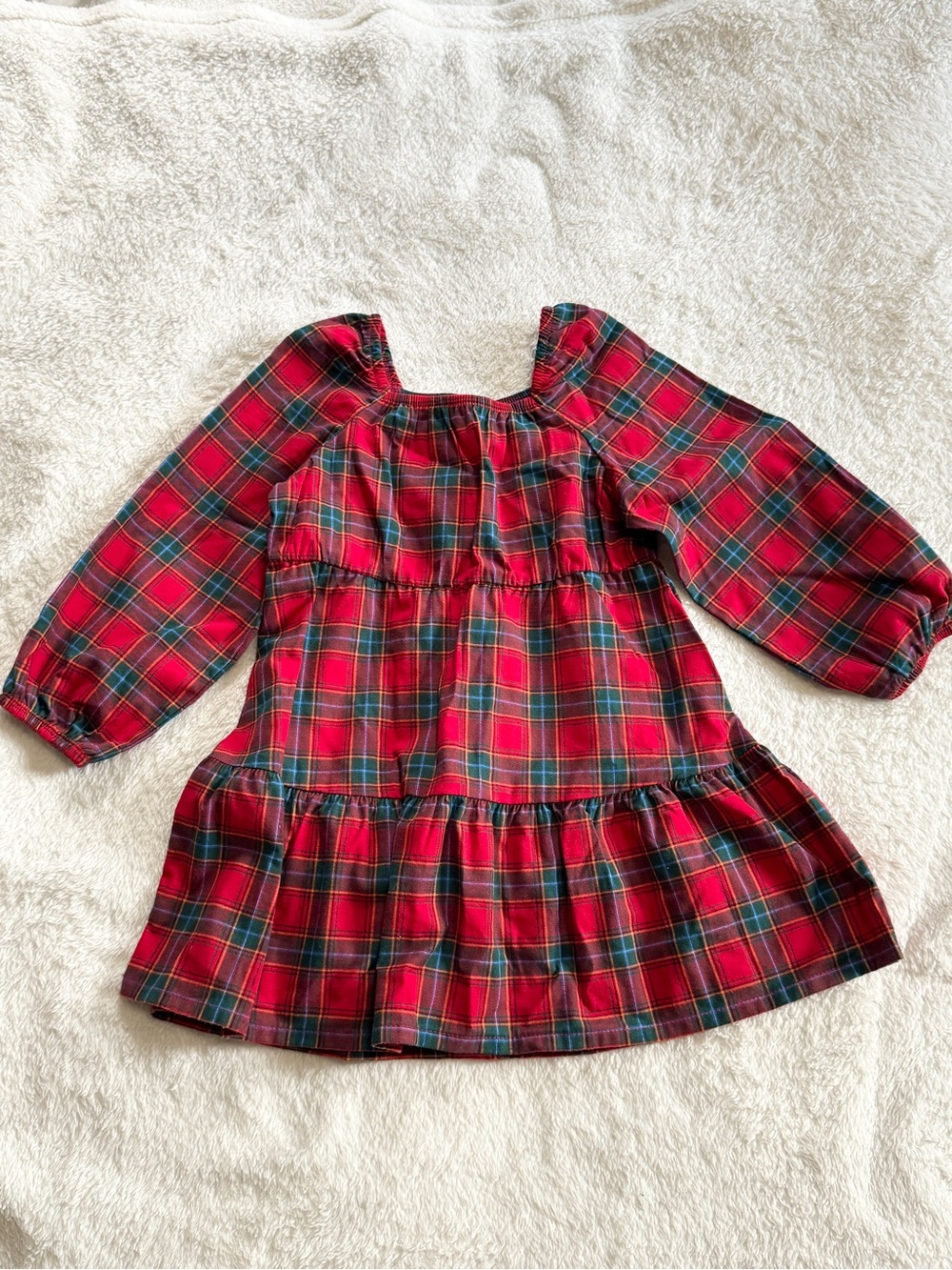 wonder nation Red Plaid Peasant Dress